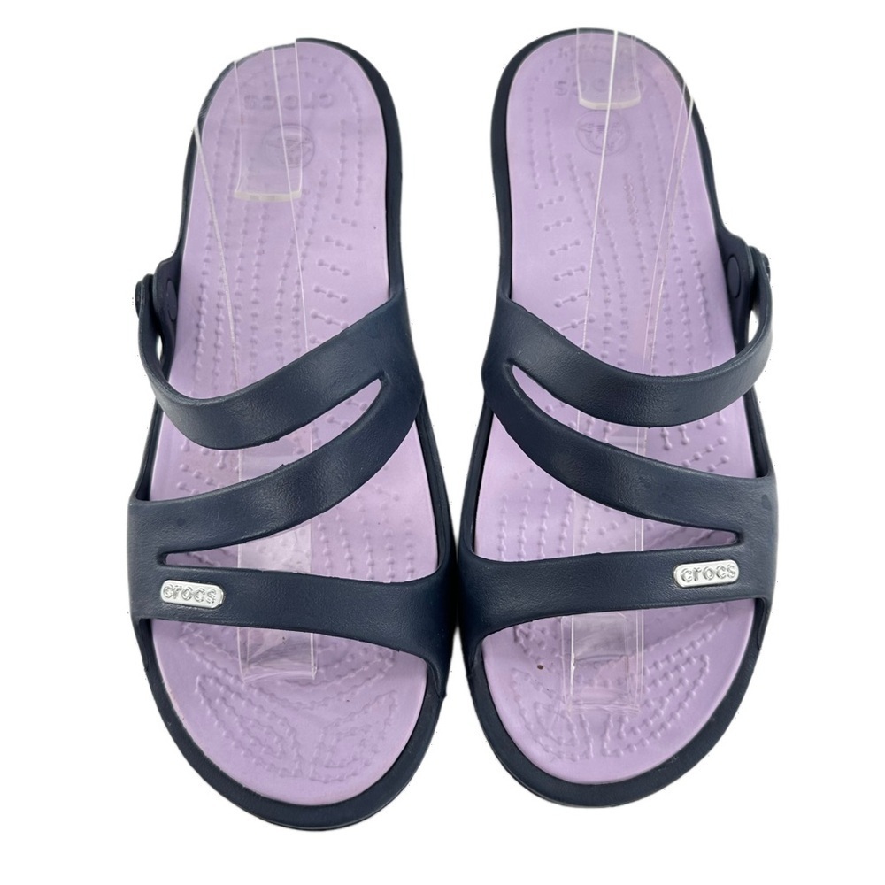 Crocs womens sandals size 6 blue purple outdoors water
slip on slides - Picture 2 of 13